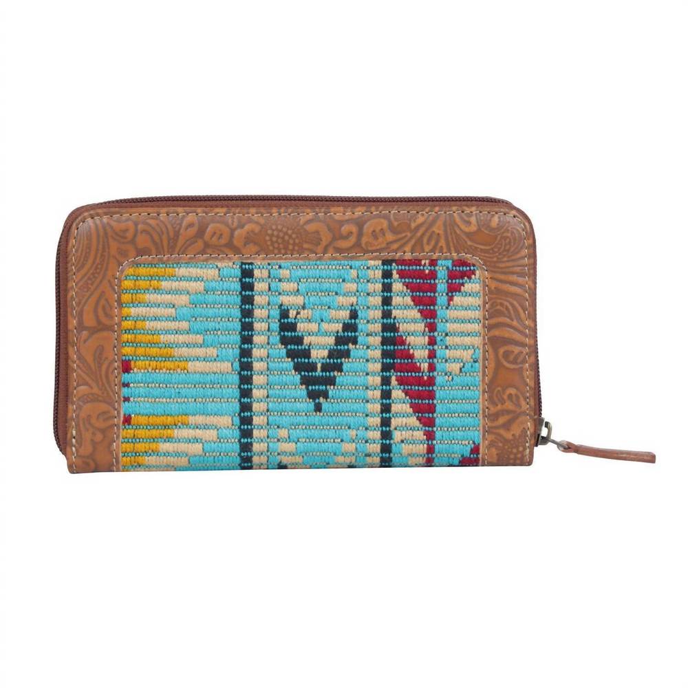 NEW MYRA BAGS women's woods wallet in turquoise/brown